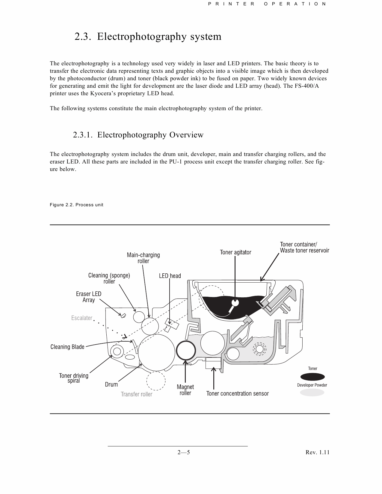 KYOCERA LaserPrinter FS-400 Parts and Service Manual-2